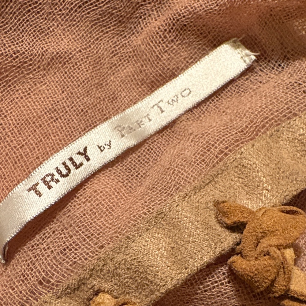 Truly by Part Two Pink and Tan Scarf